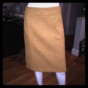 Mustard Jacquard Banana Republic Pencil Skirt - 4
